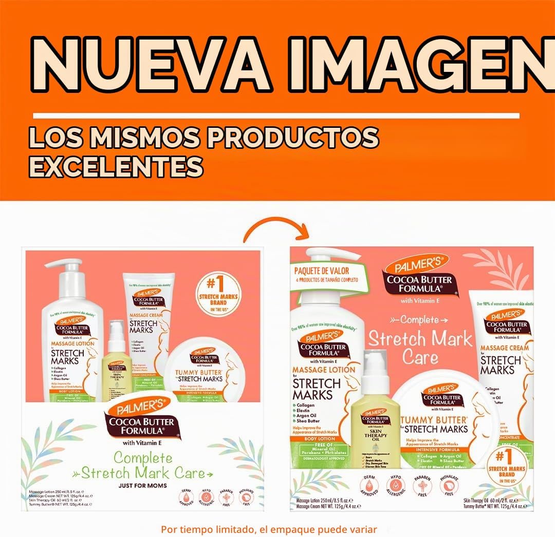 Palmer's Embarazo Essentials Kit de cuidado de la piel, fórmula de...