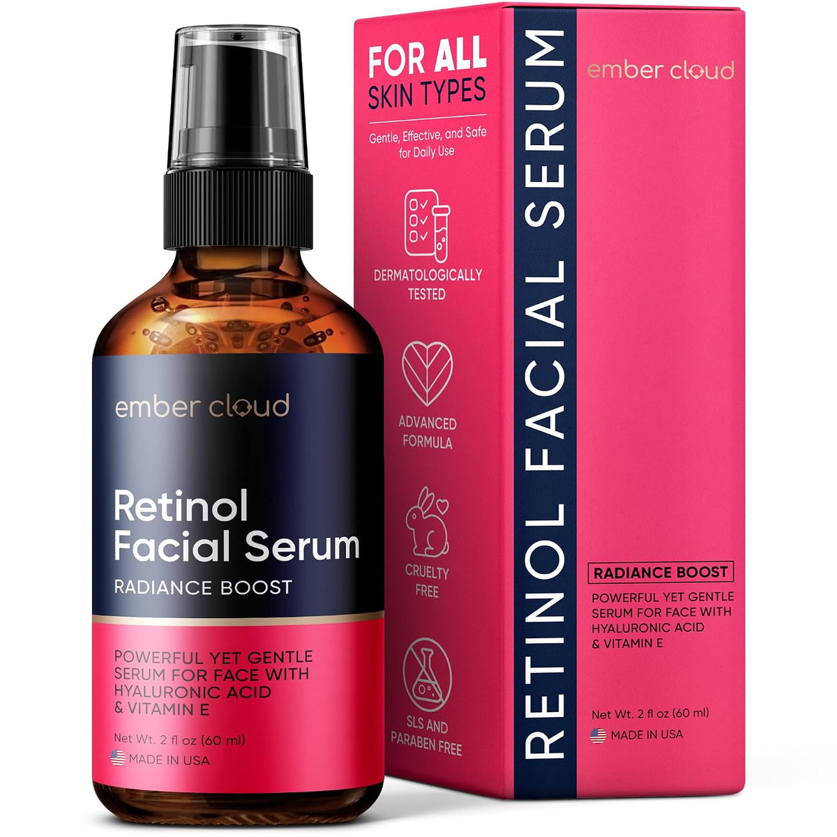 Ember Cloud - Suero de retinol para rostro con ácido hialurónico y...