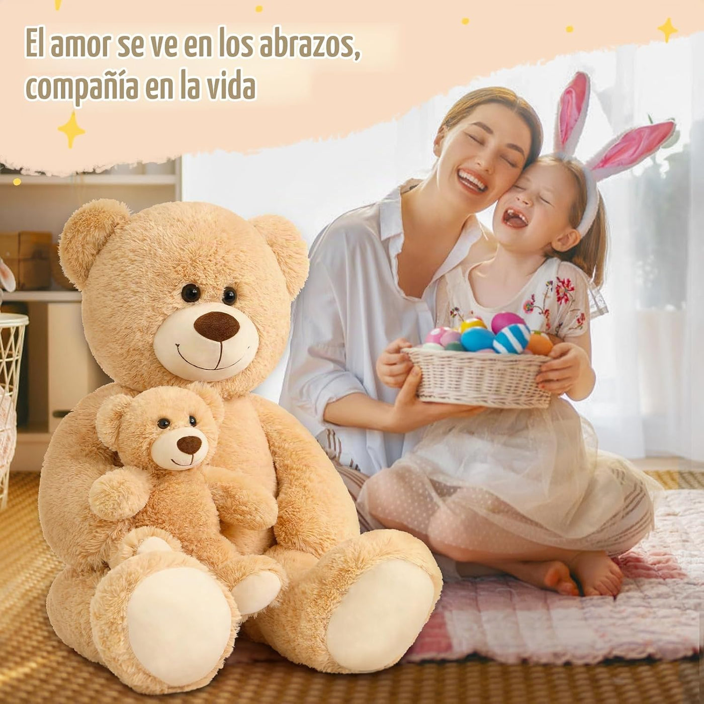 Muiteiur Oso de peluche gigante de 39 pulgadas, divertido oso de ma...