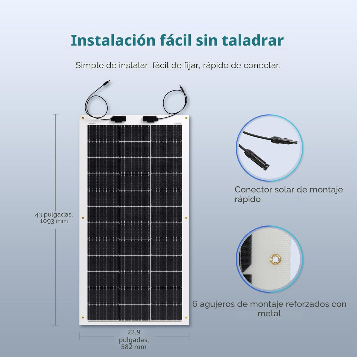 Renogy - Panel solar flexible de 100 vatios, 12 voltios, monocrista...