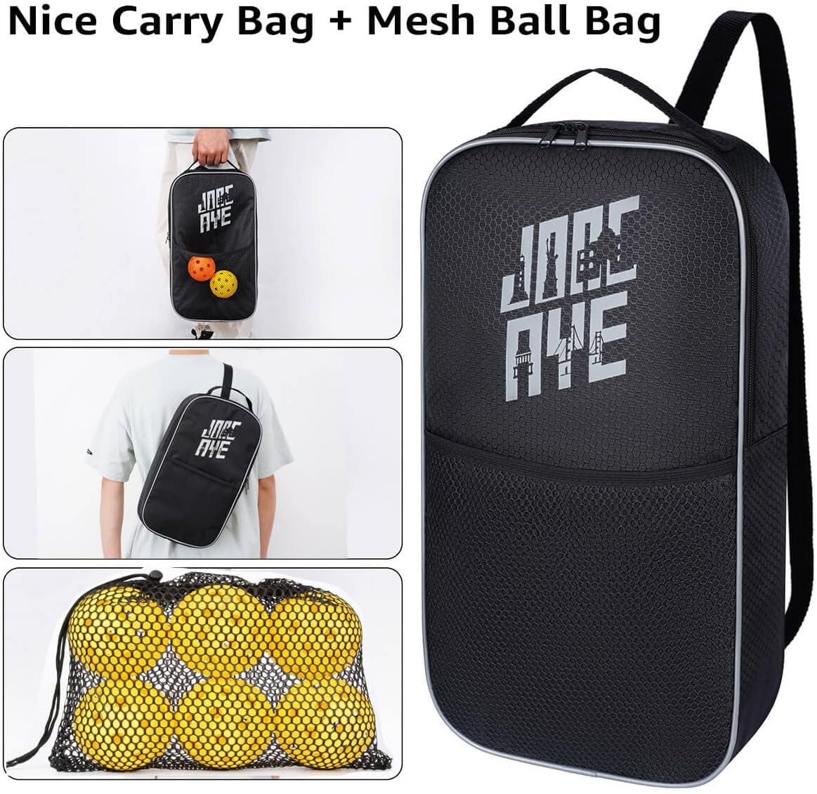 JoncAye Juego de 4 o 2 paletas de Pickleball, raquetas de fibra de...