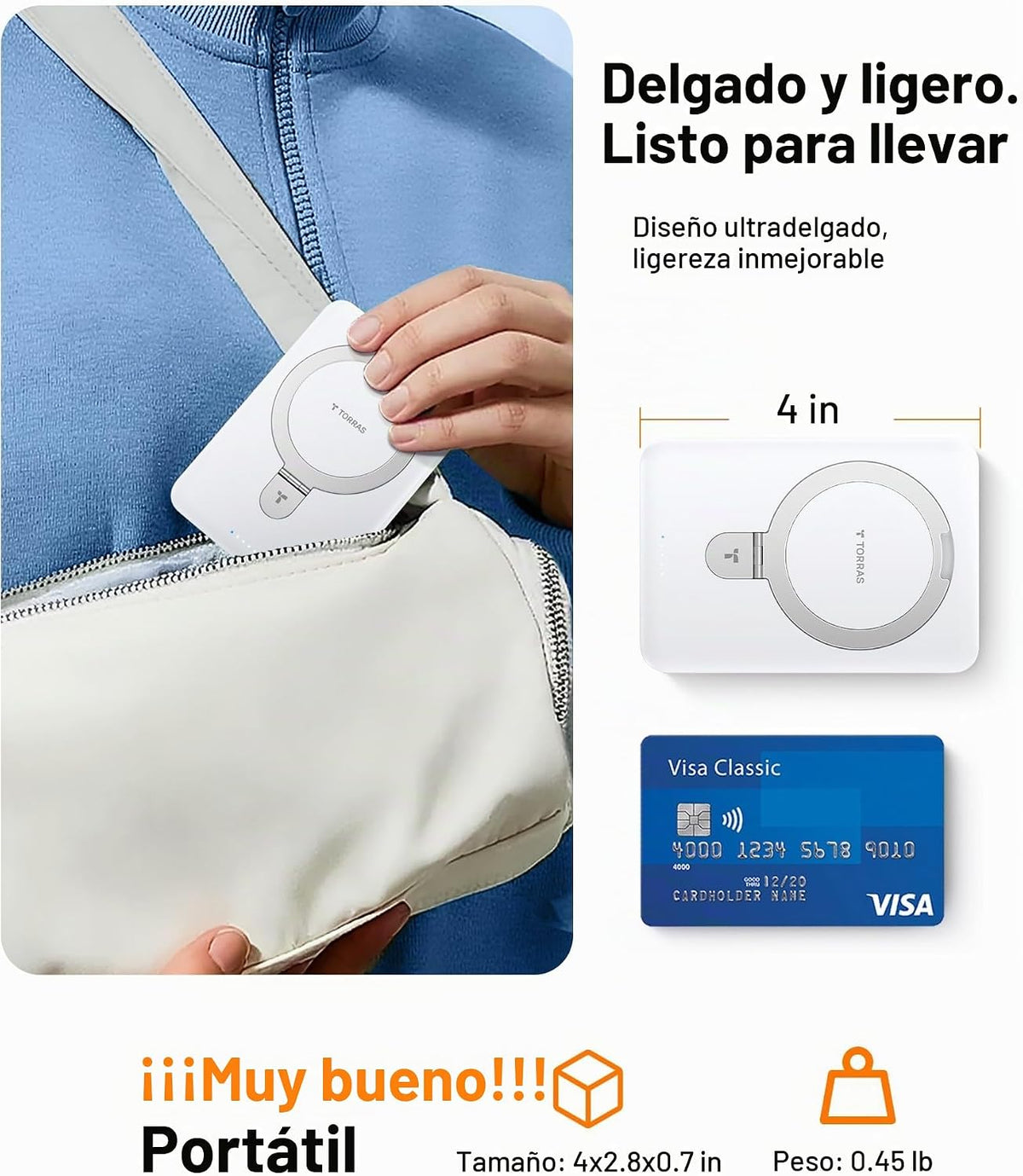 TORRAS - Cargador portátil para iPhone 18 Pro Max, banco de energía...