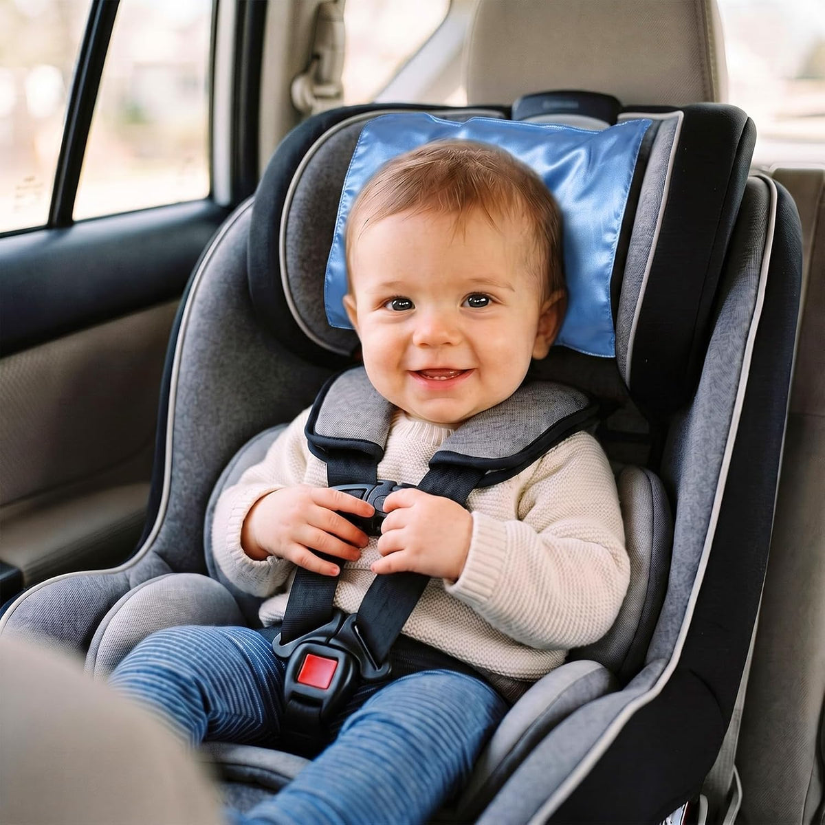 Tegeme 4 piezas de fundas de seda para asiento de coche para reposa...