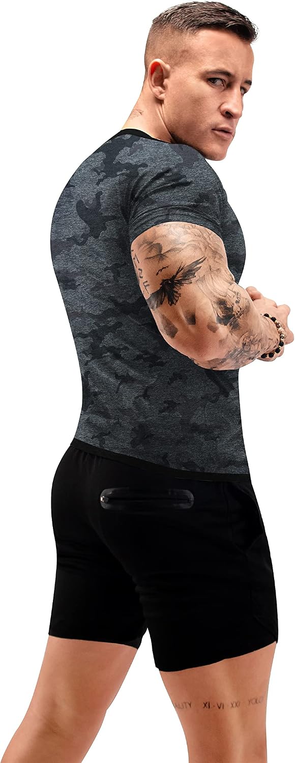 FUXERT - Camisa de sauna para hombre, traje de sudor para gimnasio,...