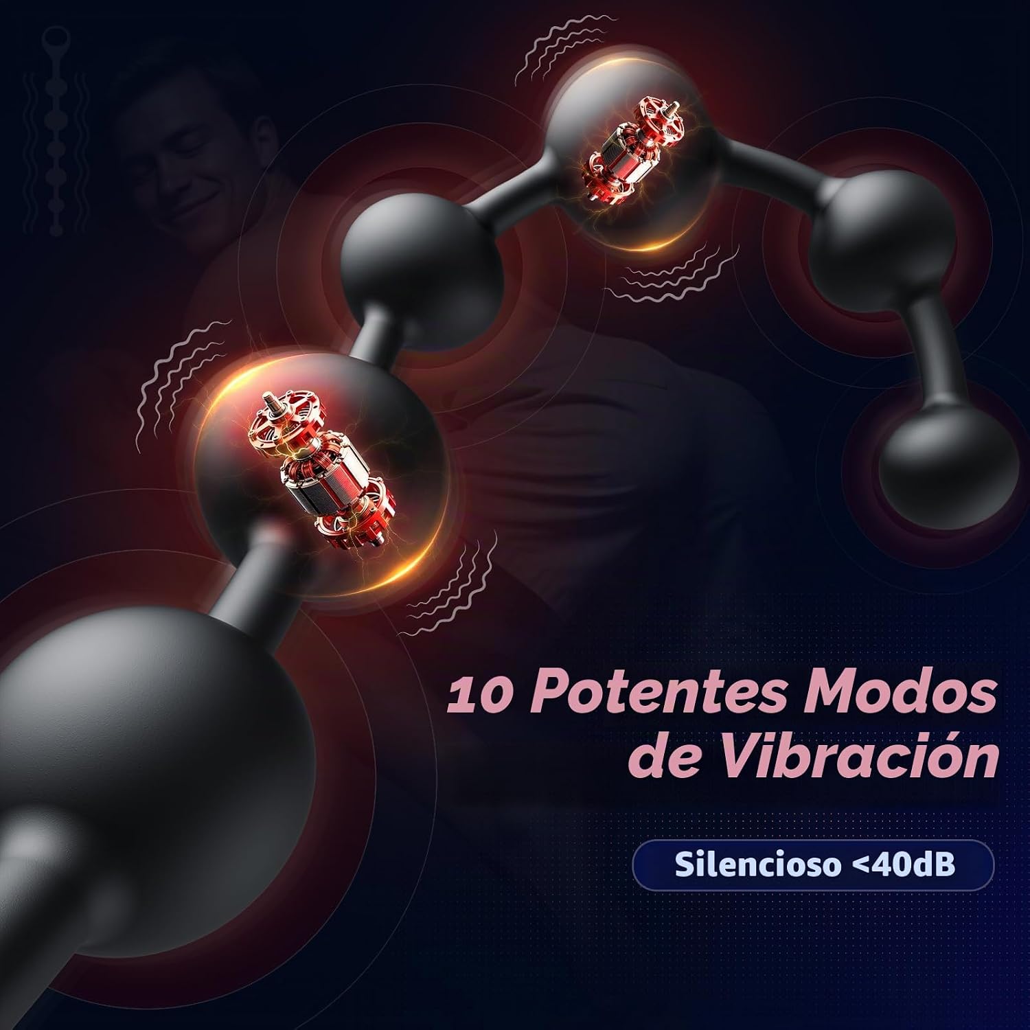 BEISAR Vibrador anal de 15.35 pulgadas con tapón a tope \u2013 Masa...