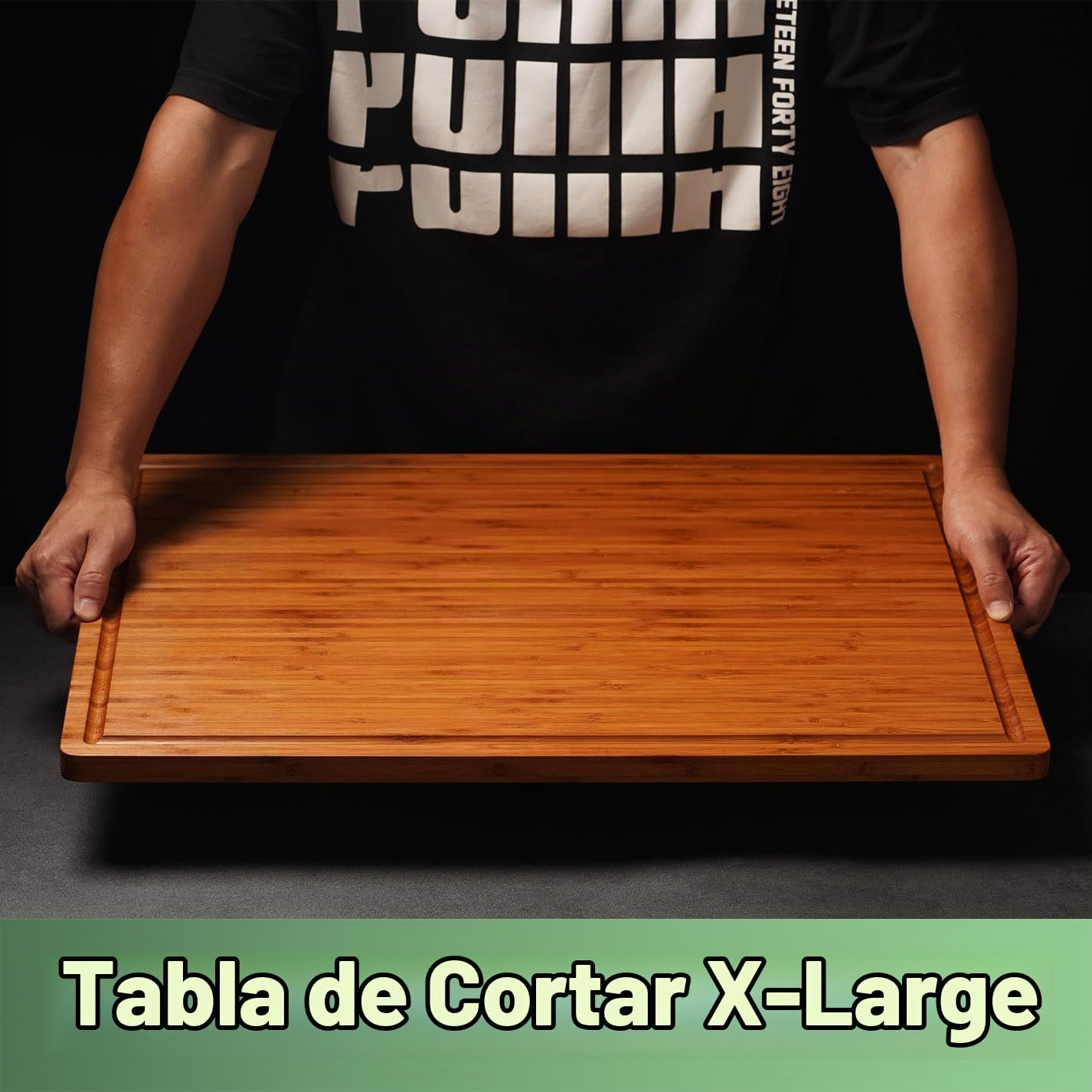 Tablas de cortar de bambú de 24 x 18 pulgadas, bandeja para servir...