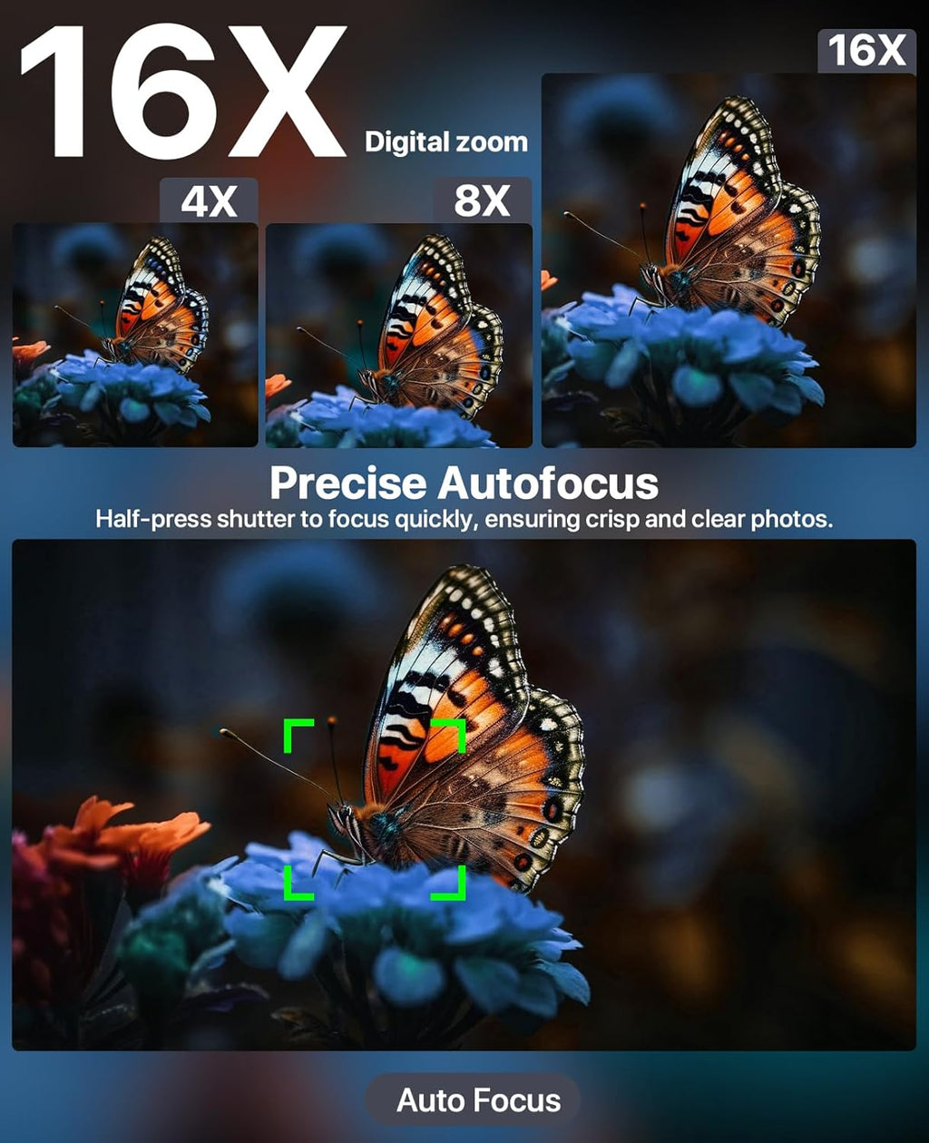 Cámaras digitales 8K para fotografía, enfoque automático 2026 88MP...