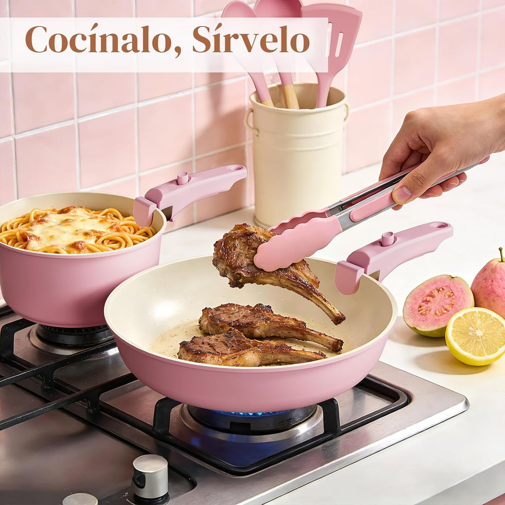 Umite Chef Juego de ollas y sartenes antiadherentes, juego de 21 pi...