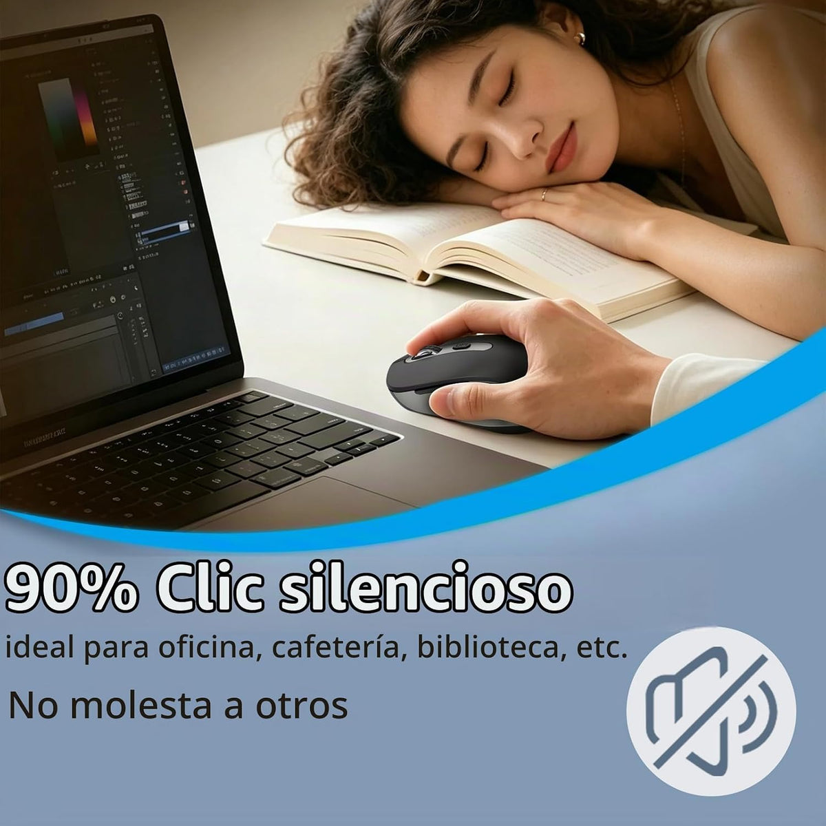 Ratón inalámbrico para laptop, PC, Chromebook, computadora de escri...