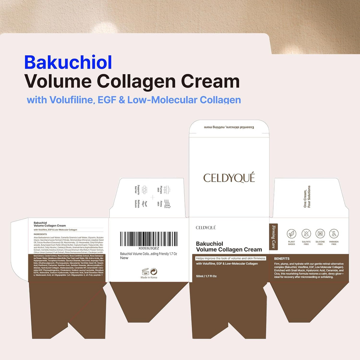 Suero mixto concentrado de bakuchiol coreano 30.000 ppm y crema de...
