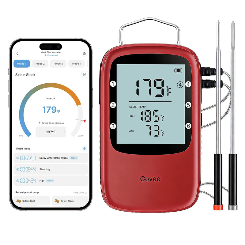 Termómetro digital para carne Govee Bluetooth con alertas de aplica...