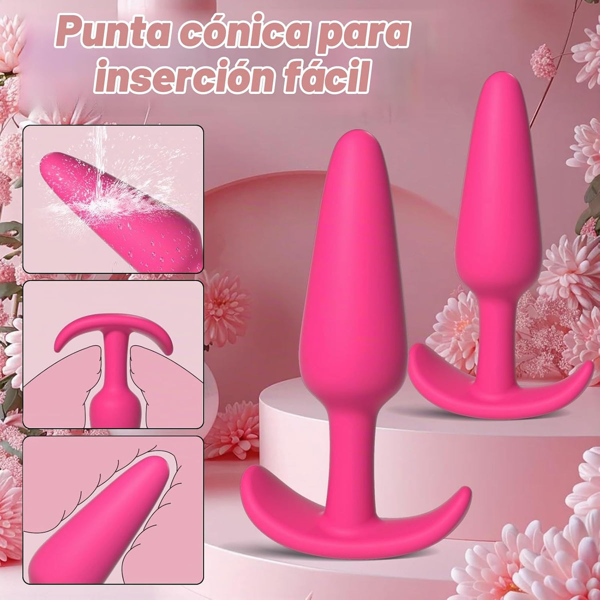 URZZAN Juego de 4 piezas de tapones anales de silicona para princip...