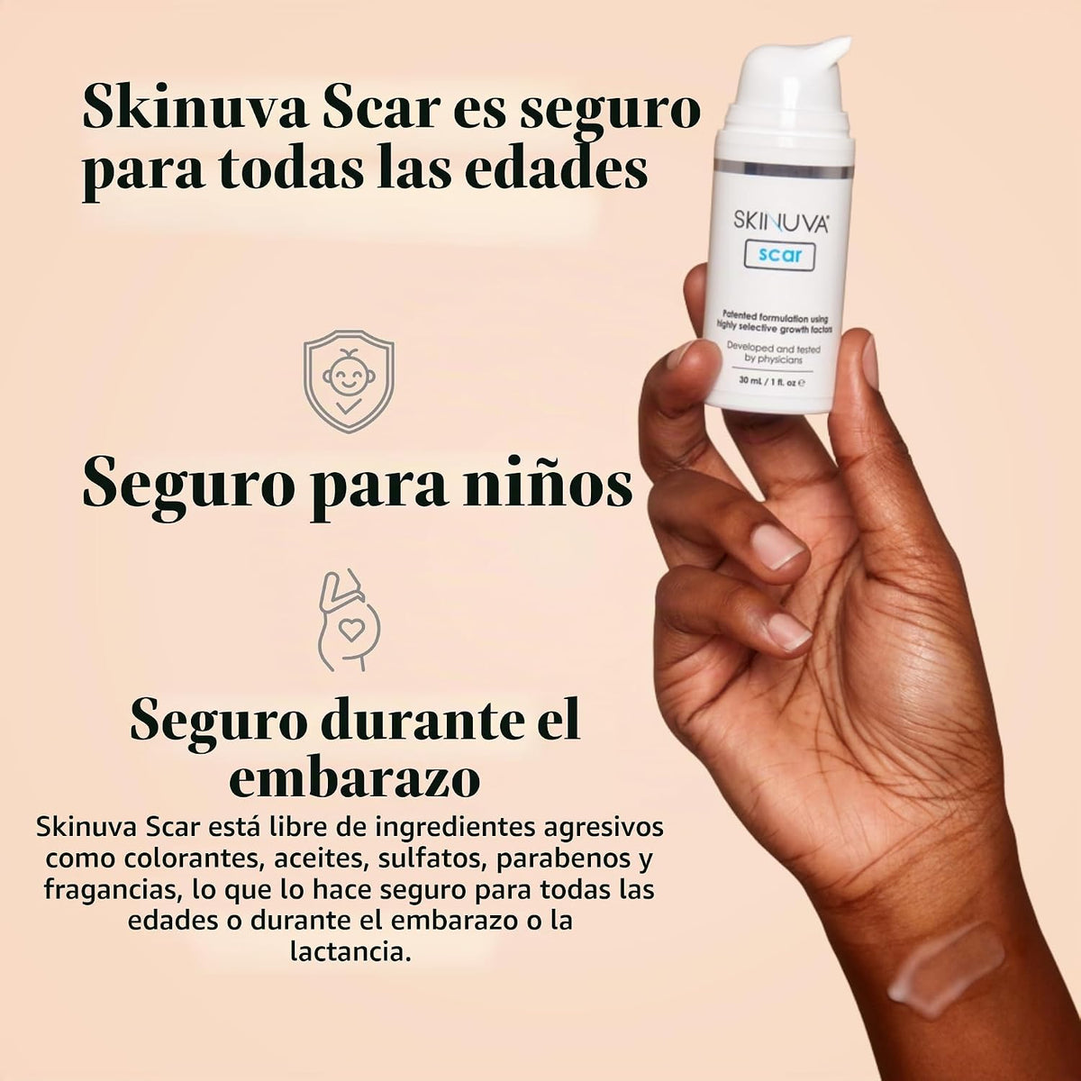 Skinuva® Crema para cicatrices nuevas y viejas (1 oz) | Ayuda a des...