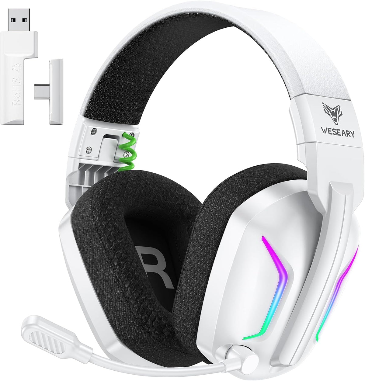 WESEARY Auriculares inalámbricos para juegos con micrófono para PS5...