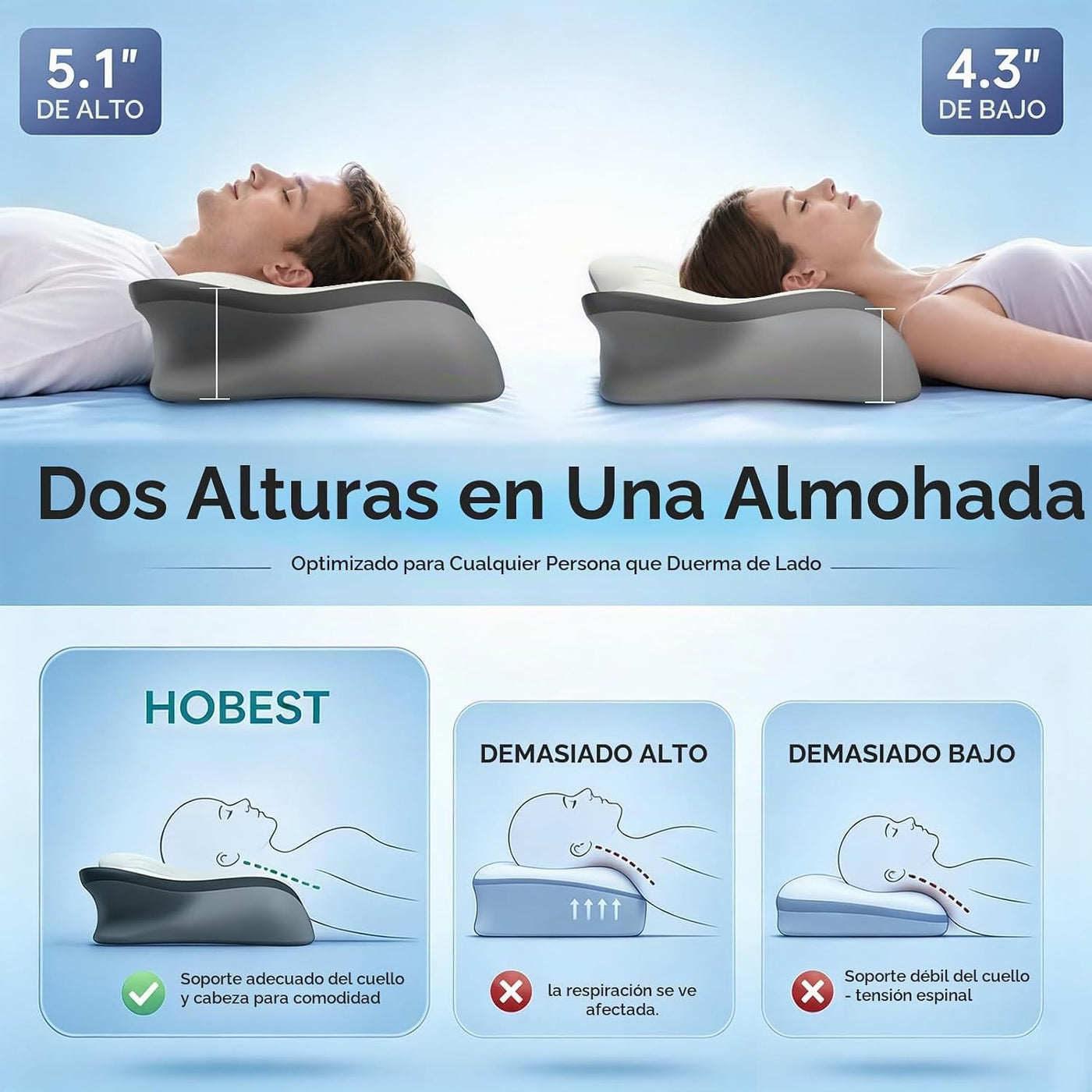 Almohada cervical para el cuello para aliviar el dolor, contorno er...