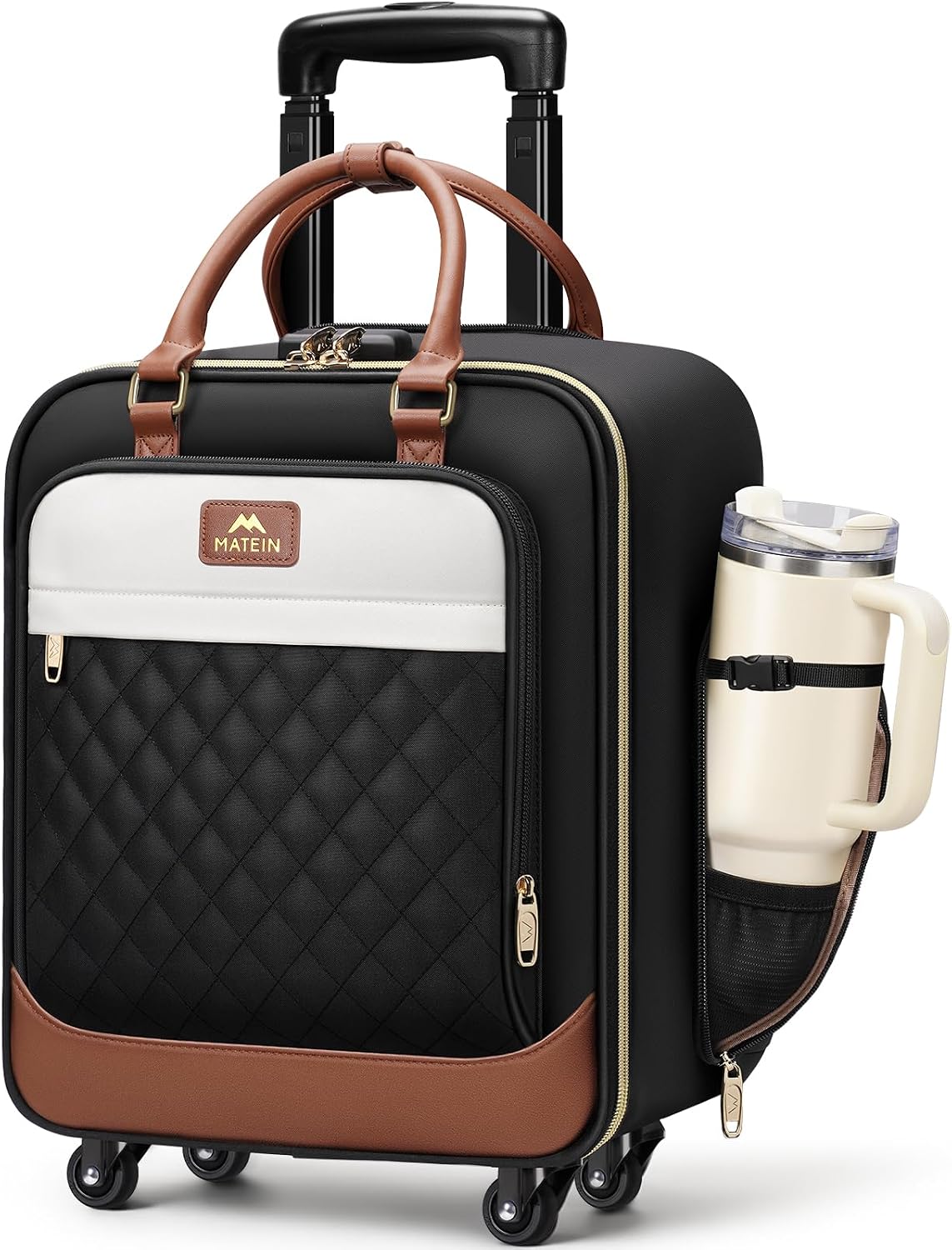 MATEIN - Maleta de mano para debajo del asiento con ruedas, bolsa r...