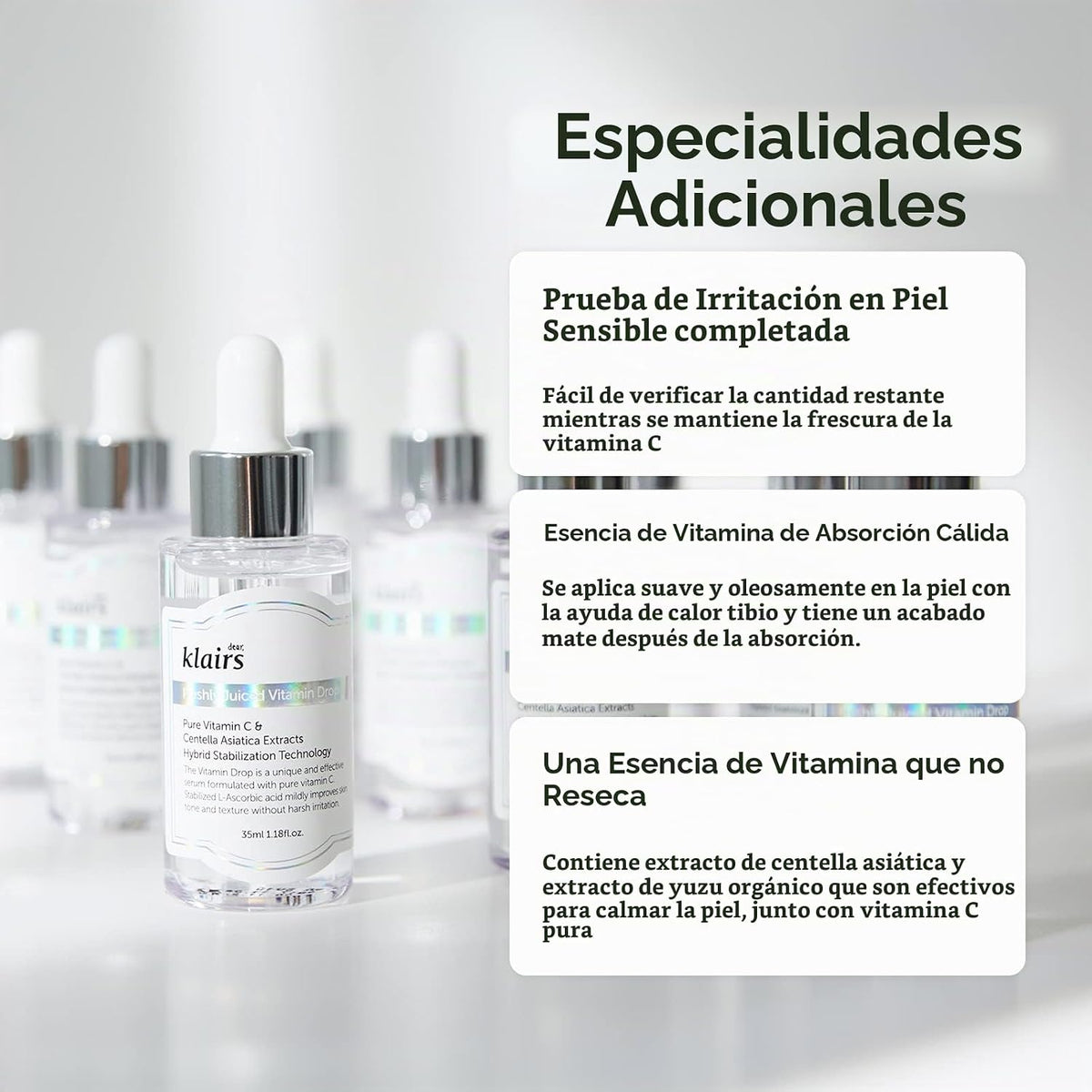 DearKlairs EGF Blue Drop + 5% Vitamina Drop Set, suero acuoso corea...