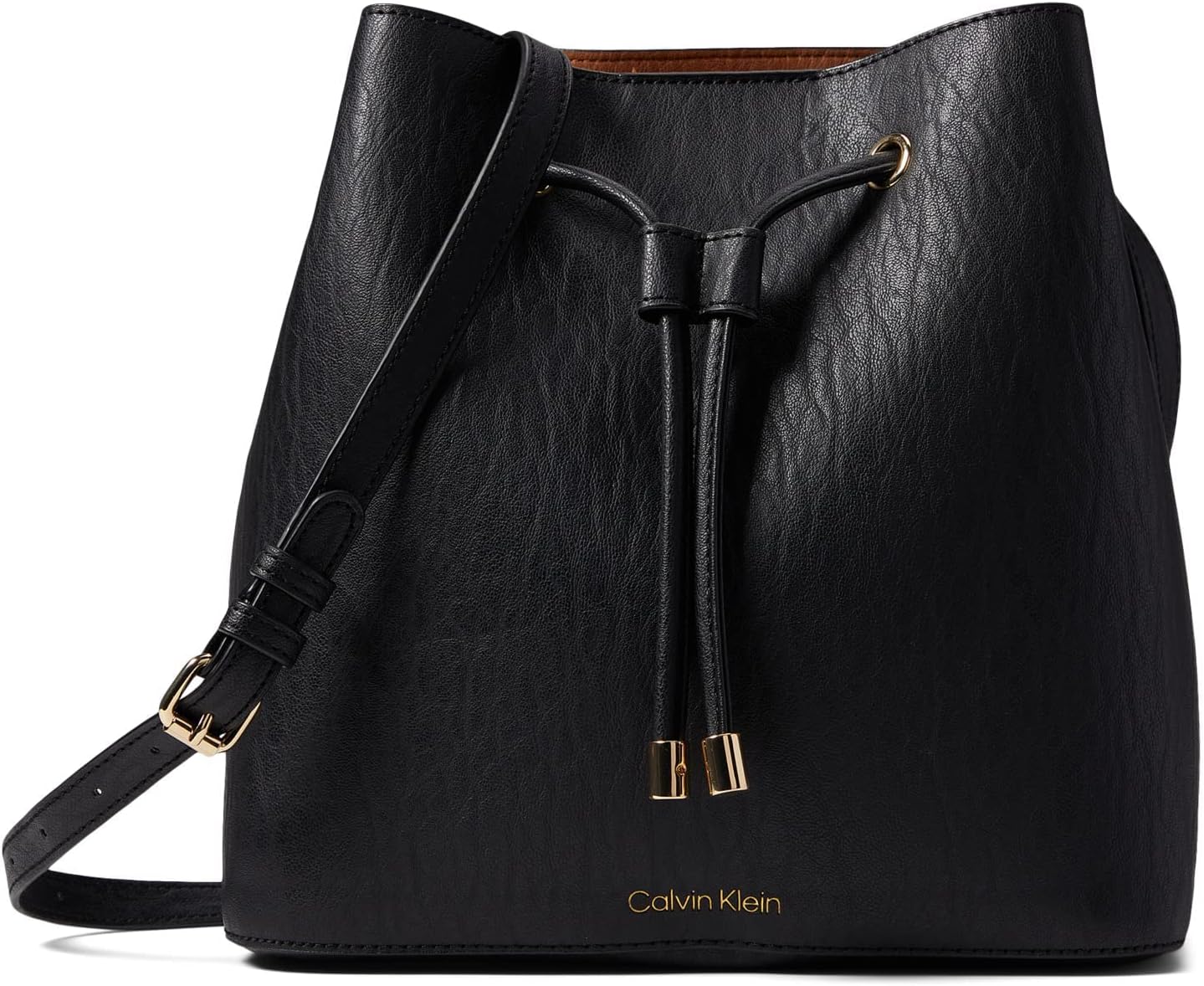 Calvin Klein Gabrianna Bolsa al hombro para mujer | Faux Leather, Adjustable Convertible Strap, Drawstring Closure, 2 Slip Pockets, 1 Zip Pocket, Everyday