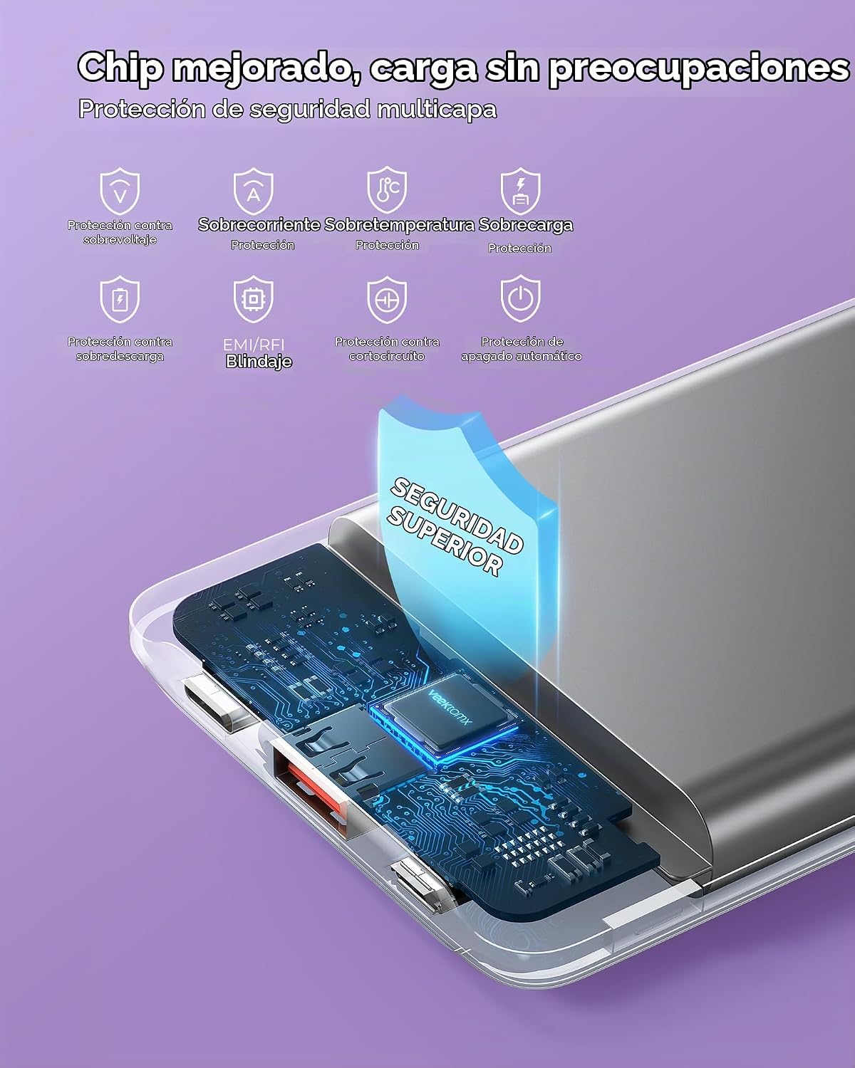 Veektomx Minicargador portátil, 10,000 mAh, 22.5 vatios, carga rápi...