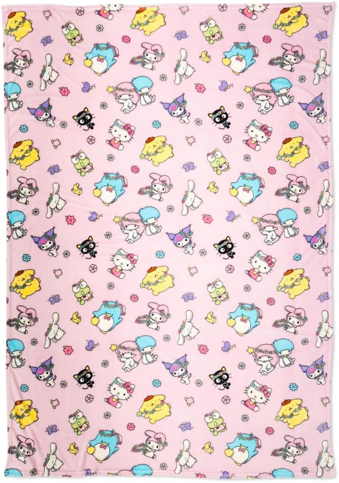 Sanrio - Manta acogedora de Hello Kitty &amp; Friends de 62 x 90 pu...