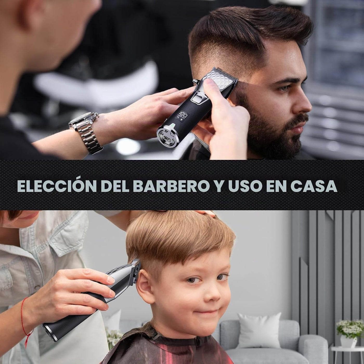 FADEKING® Cortapelos profesionales para hombres, cortapelos inalámb...
