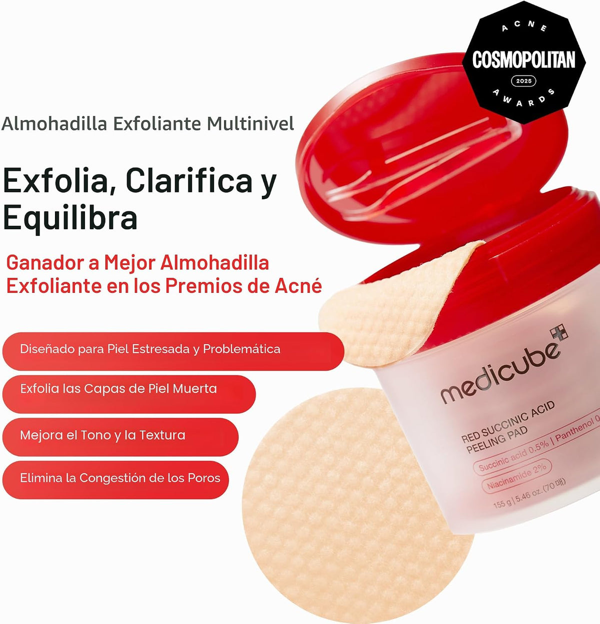 medicube Almohadilla aclarante y crema calmante Duo: almohadilla de...