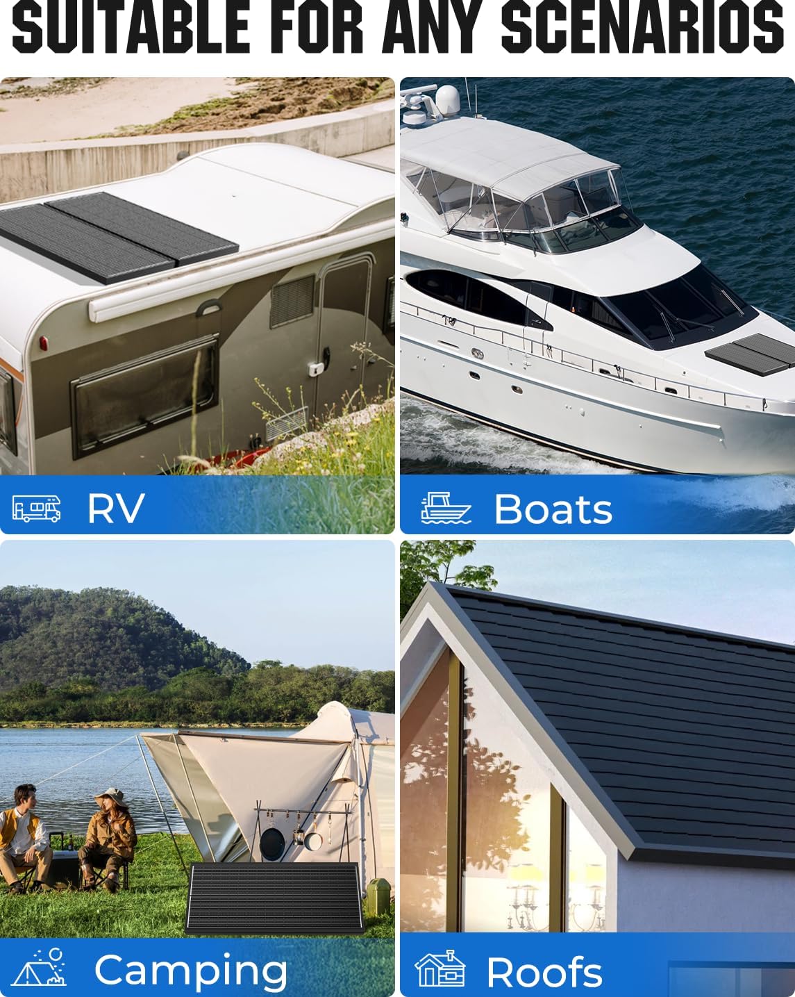 Rvpozwer Panel Solar de 18BB 100 Vatios, Panel Solar N-Type de 12V...