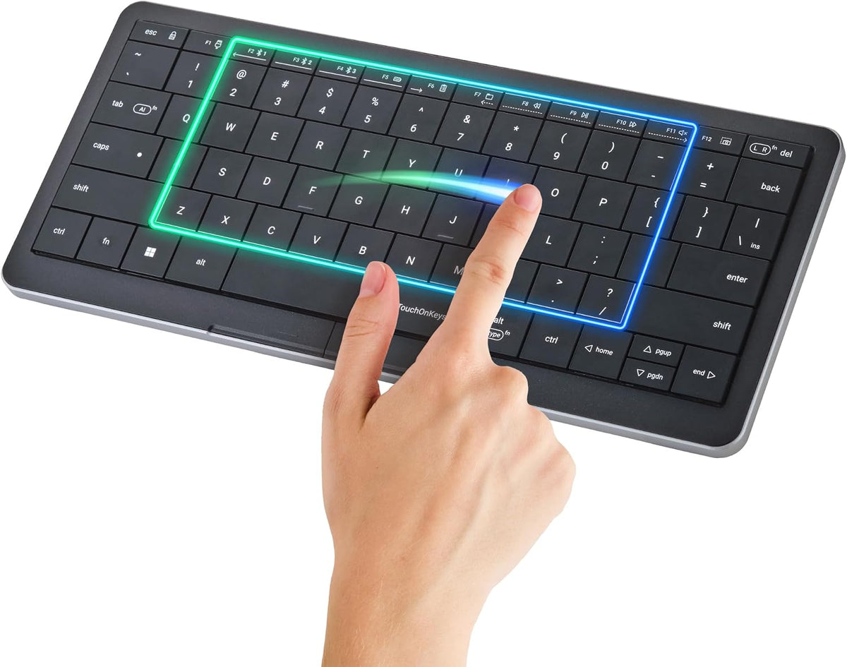 Clevetura CLVX S Teclado inalámbrico con trackpad compacto Bluetoot...