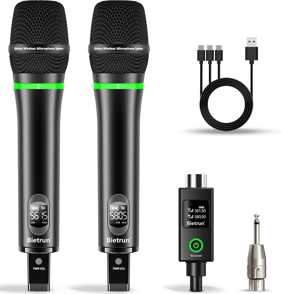 Micrófono inalámbrico Bietrun XLR, micrófonos dinámicos de mano ina...