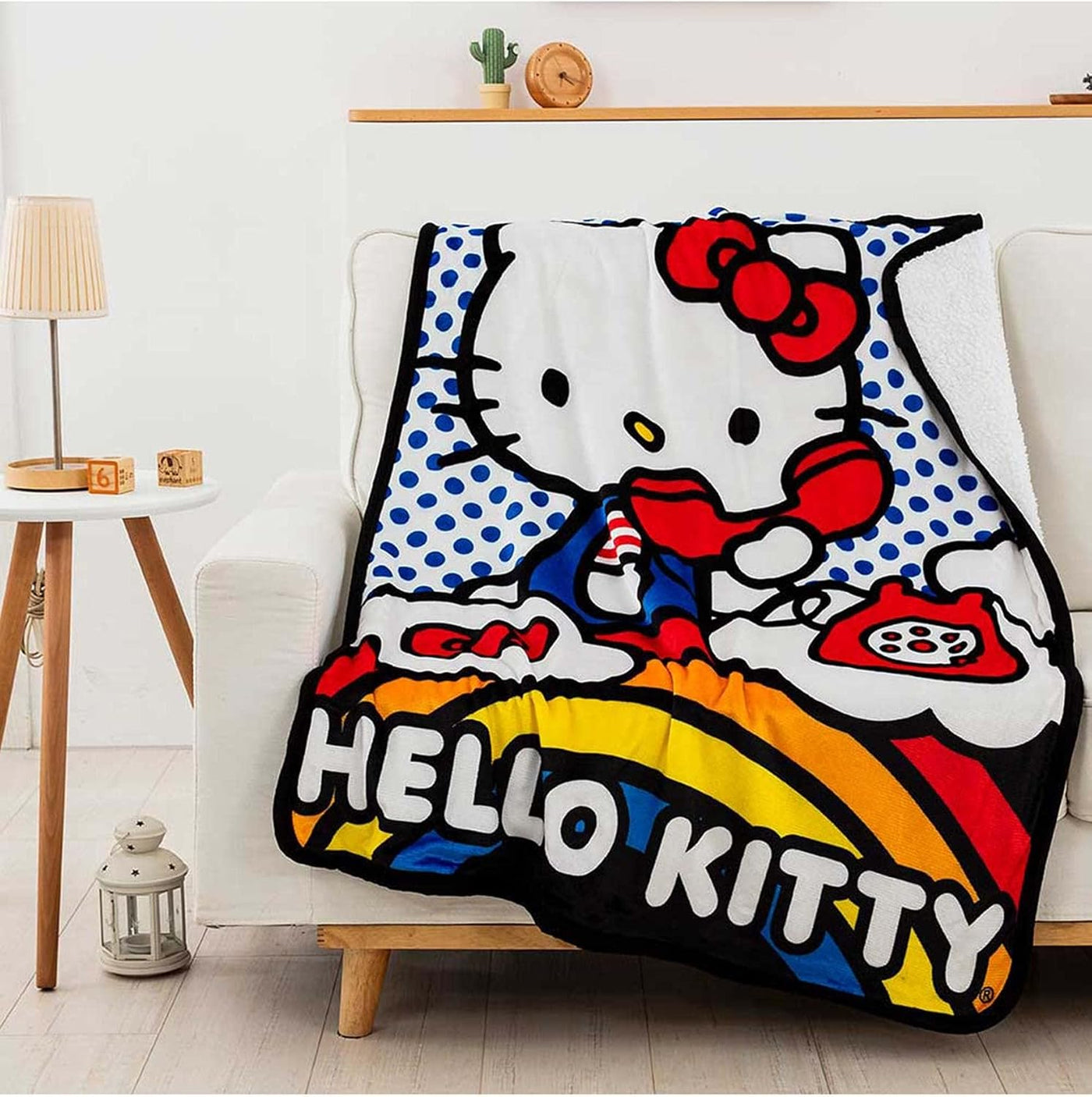 Northwest Hello Kitty Manta de Tiro Sherpa Silk Touch, Suave y Cáli...