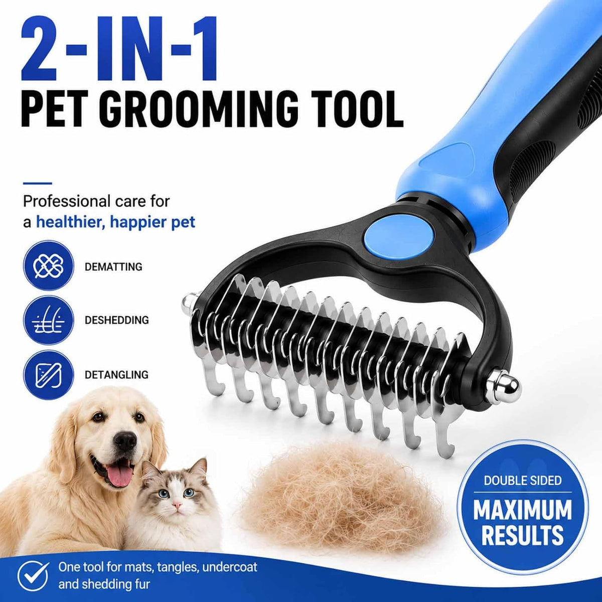 Herramienta de aseo para mascotas 2 en 1 para perros y gatos, juego...