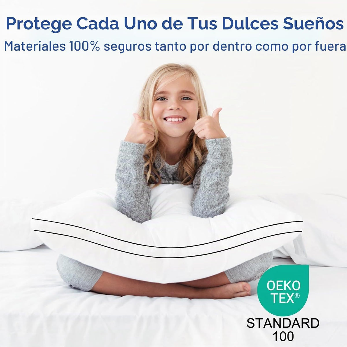 CHOKIT Juego de 2 almohadas reforzadas, tamaño King, almohadas espo...