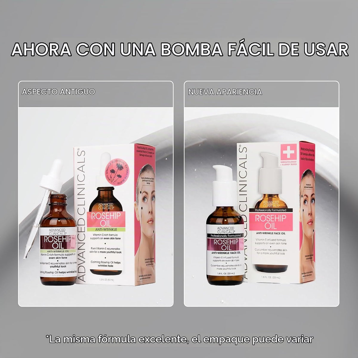 Advanced Clinicals- Suero facial hidratante de aceite de rosa mosqu...