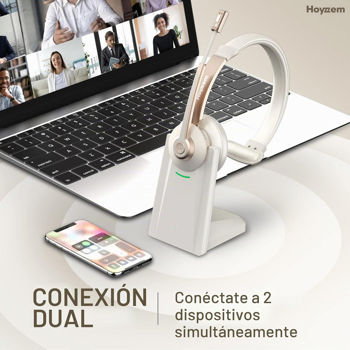 Auriculares Bluetooth, Auriculares Inalámbricos con Micrófono de Ca...