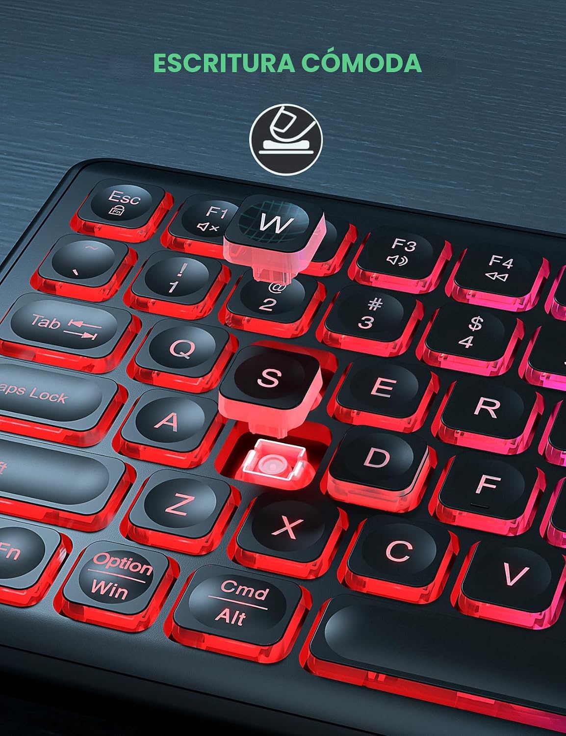Combo de teclado y mouse inalámbricos con retroiluminación RGB, rec...