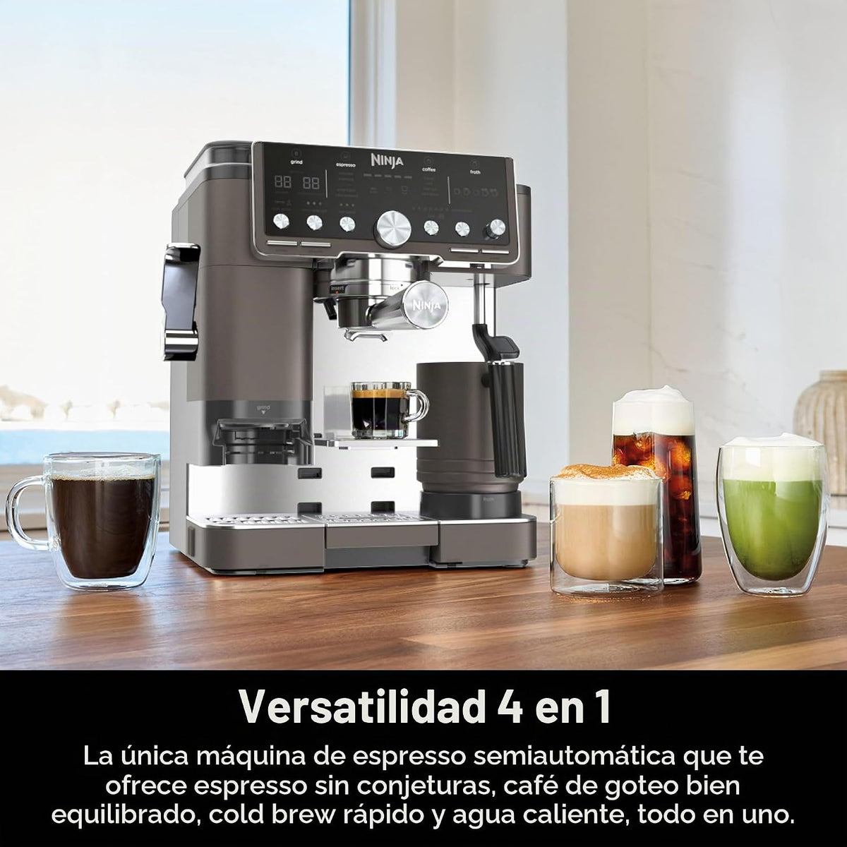 Ninja Luxe Café Pro Series, café expreso, cerveza fría, agua calien...