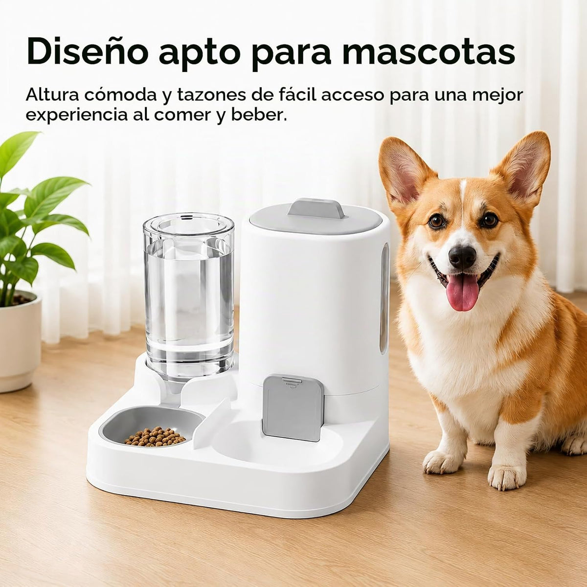 Dispensador automático de comida para gatos y cuenco de agua, alime...