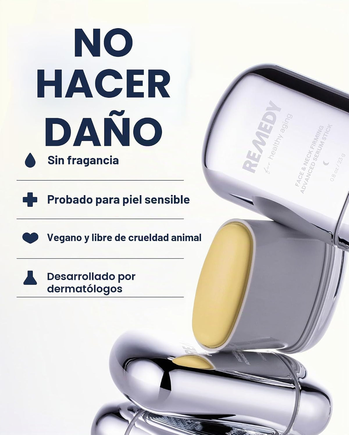 REMEDY Suero en barra reafirmante para rostro y cuello para piel cr...