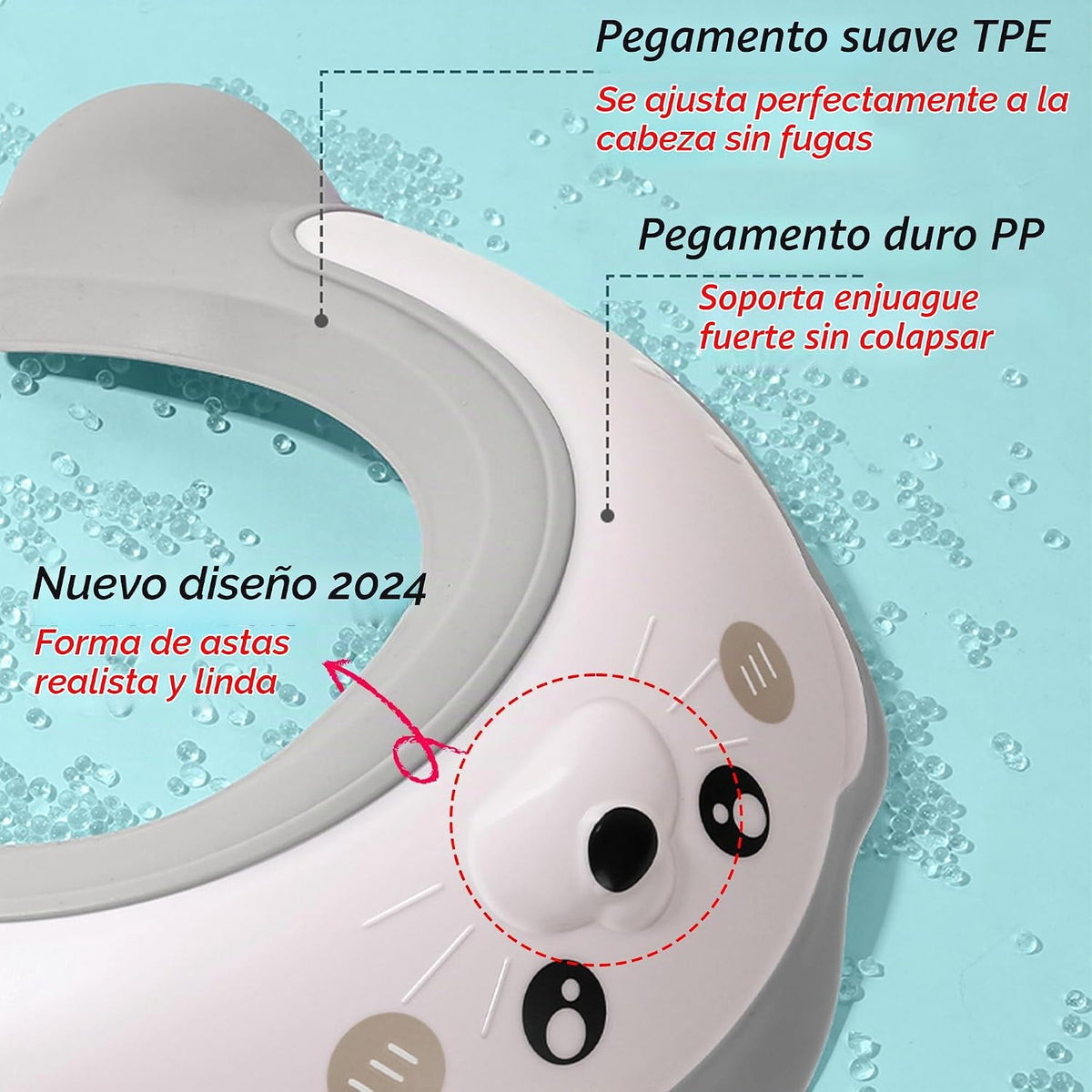 Gorro de baby shower, protector para baby shower, gorro de ducha pa...