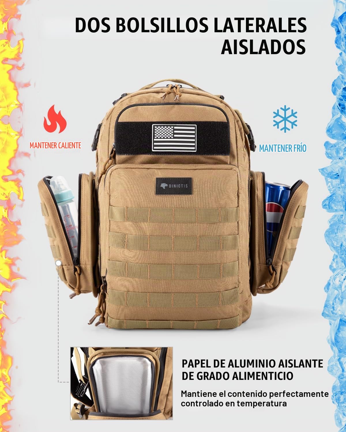 Dinictis Bolsa de pañales para papá, mochila para pañales para homb...