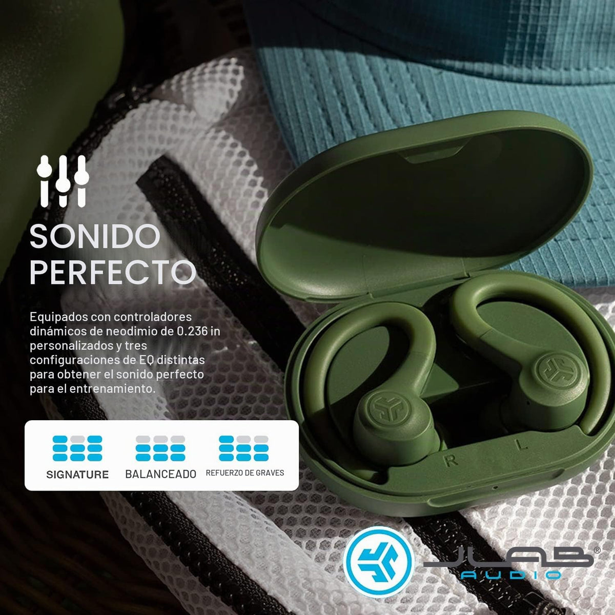 JLab Go Air Sport, auriculares de entrenamiento inalámbricos con ll...