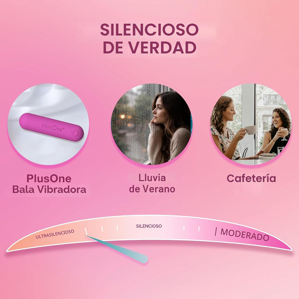 plusOne Bala vibratoria impermeable y recargable, rosa oscuro | Mas...