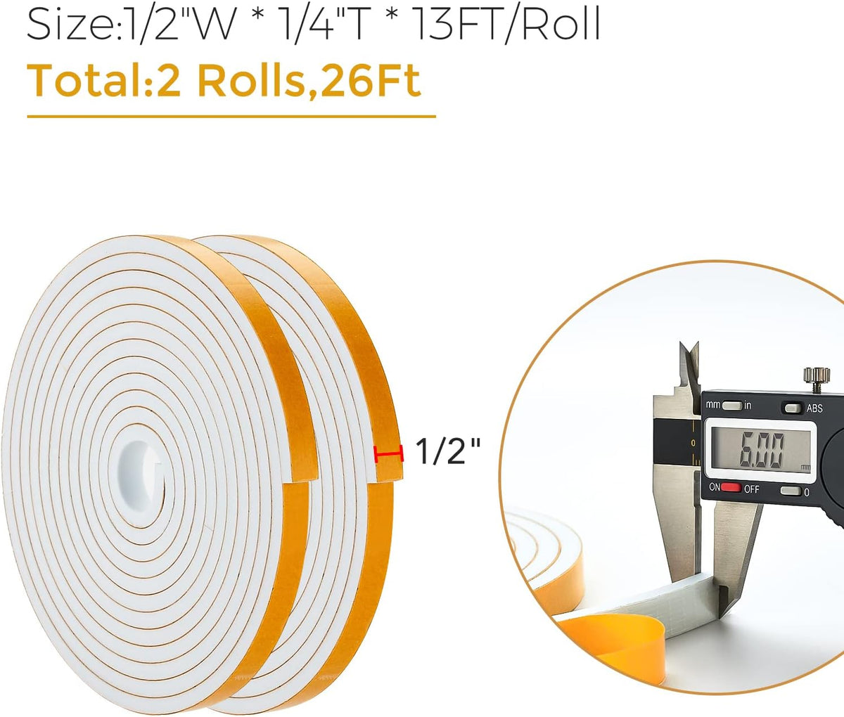 26 pies de burlete para puerta, sello de puerta de 1\/2" de anc...