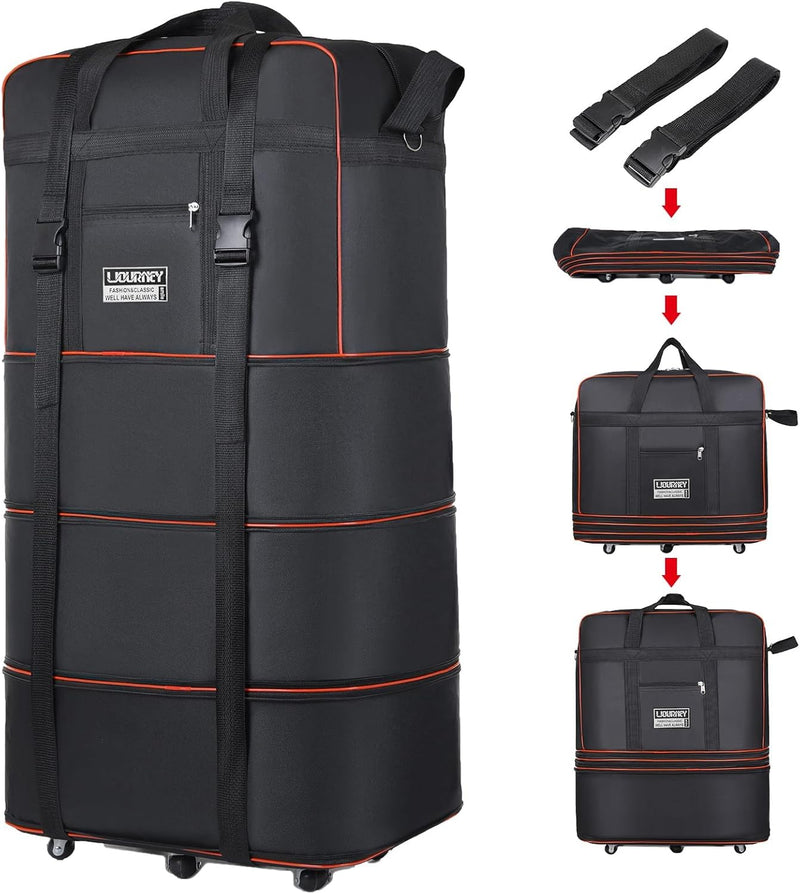 kooldaiwangwang Bolsa de viaje con ruedas, expandible, plegable, bo...