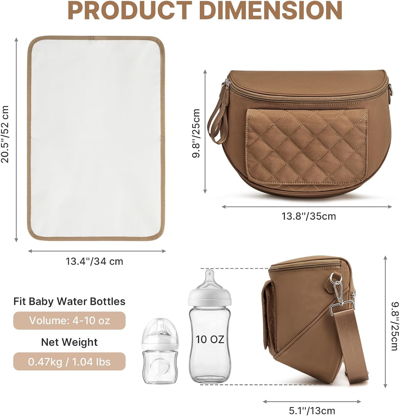G4Free Pequeña bolsa de pañales con cambiador portátil, de nailon,...
