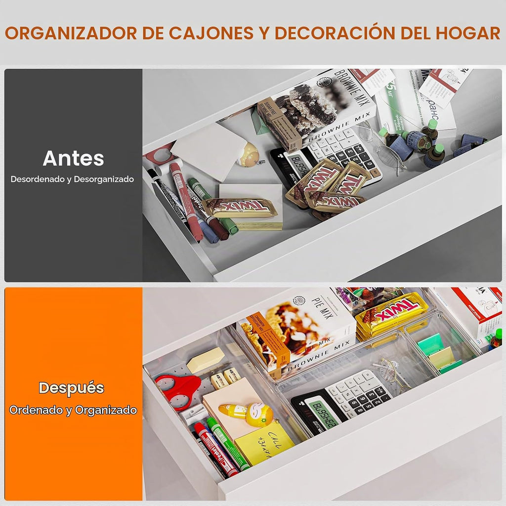 Criusia Paquete de 8 organizadores de cajones para utensilios de co...