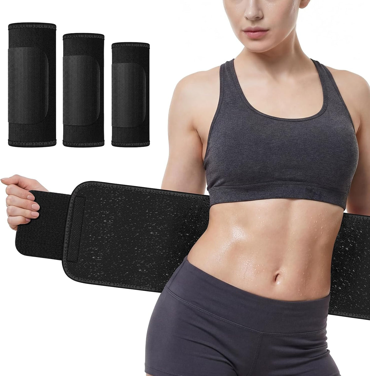 Aimoo Entrenador de cintura para mujeres y hombres, banda de sudor...