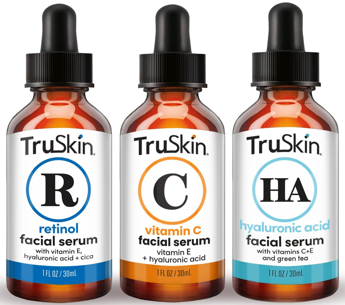 TruSkin Serum Trio con vitamina C, retinol y ácido hialurónico, 1 f...
