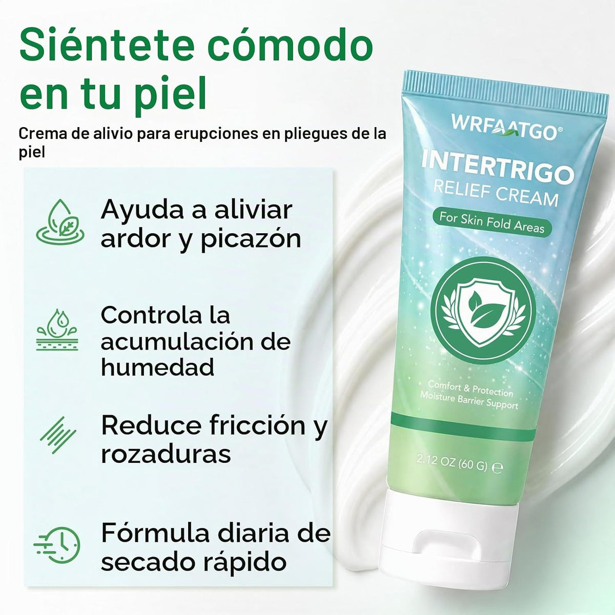 CLFJLXYX Crema Intertrigo, Crema Rociante para Cuidado del Pliegue...