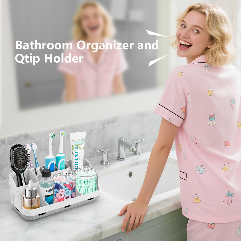 GFWARE Juego de soporte para cepillos de dientes de baño con dispen...